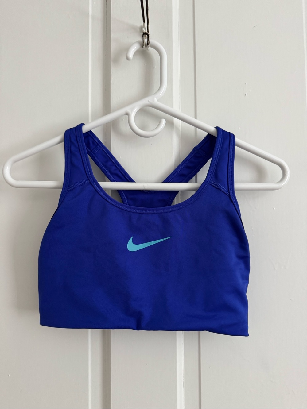 Nike Blue Swim Bikini Top with Teal Swoosh
